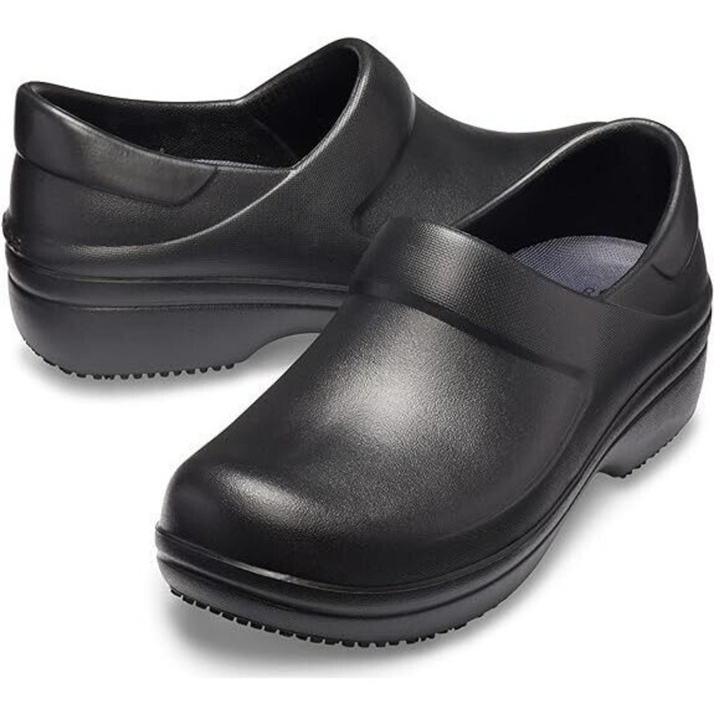 Crocs Neria Pro II Clogs Womens 11 Black Slip On Work Shoes Slip Resistant NEW
